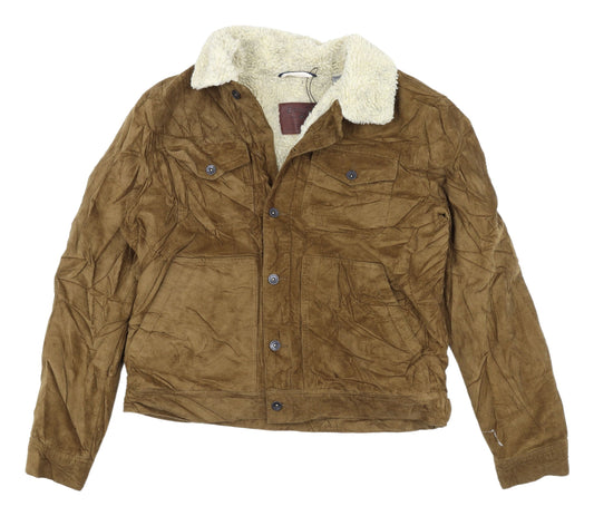 Marks and Spencer Men's Brown Corduroy Bomber Jacket L