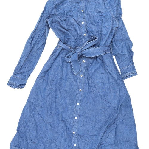 Marks and Spencer Women's Blue Denim Shirt Dress