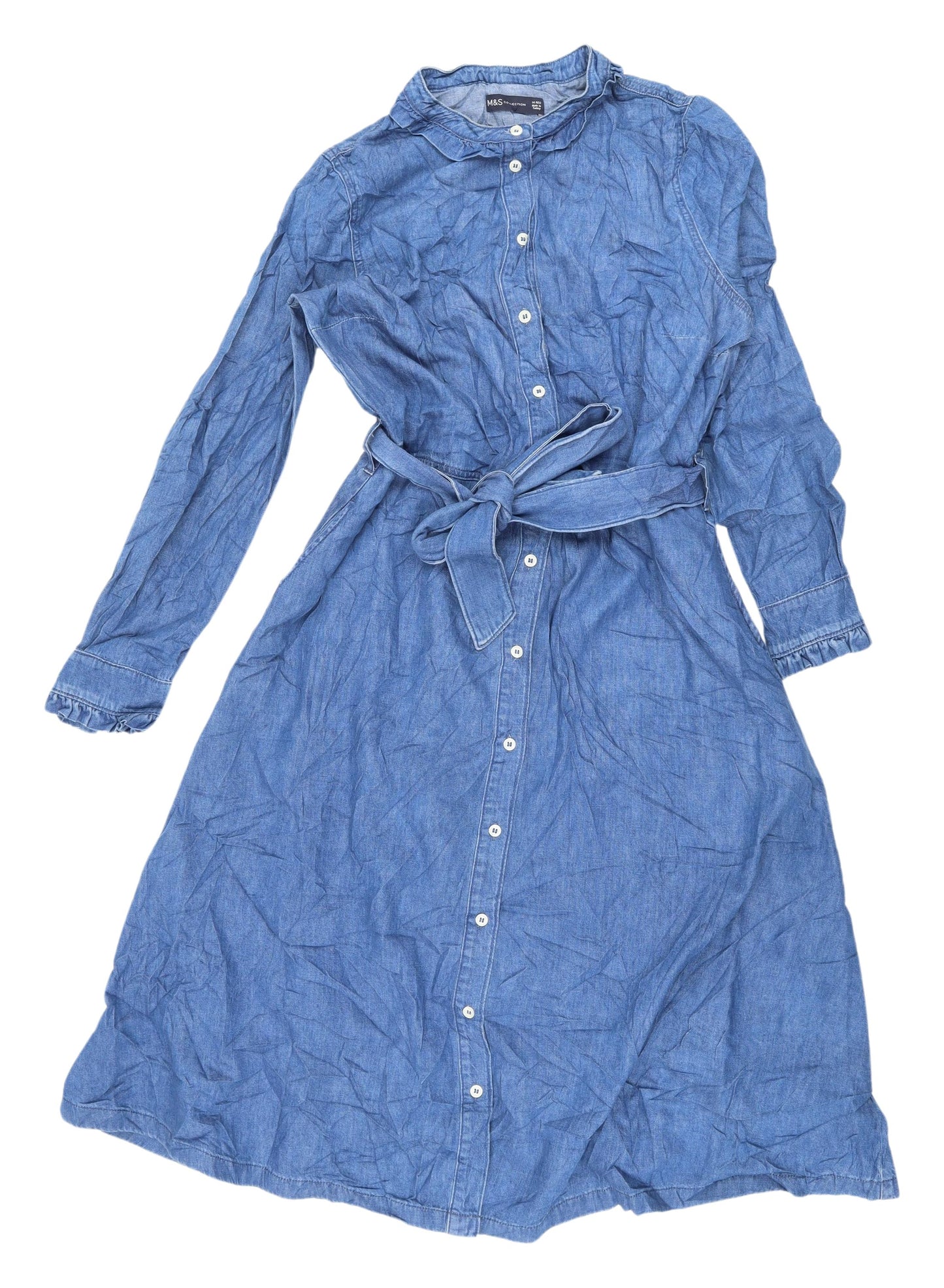 Marks and Spencer Women's Blue Denim Shirt Dress