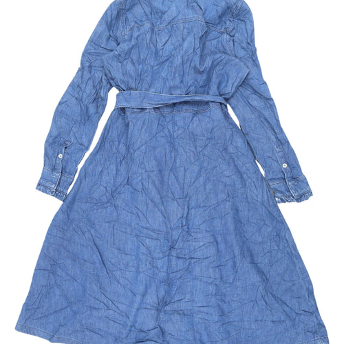 Marks and Spencer Women's Blue Denim Shirt Dress