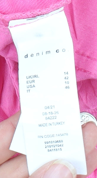Denim Co. Women's Pink Jeans, Size 14, Excellent Condition