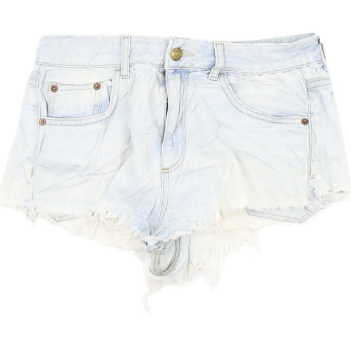 Topshop Women's Blue Cut-Off Denim Shorts, Size 10
