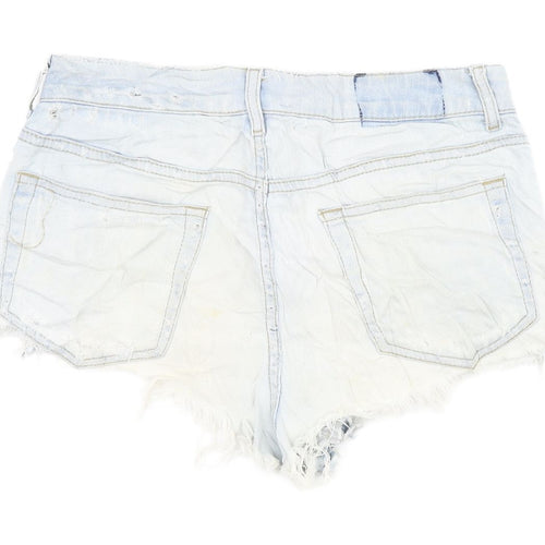 Topshop Women's Blue Cut-Off Denim Shorts, Size 10