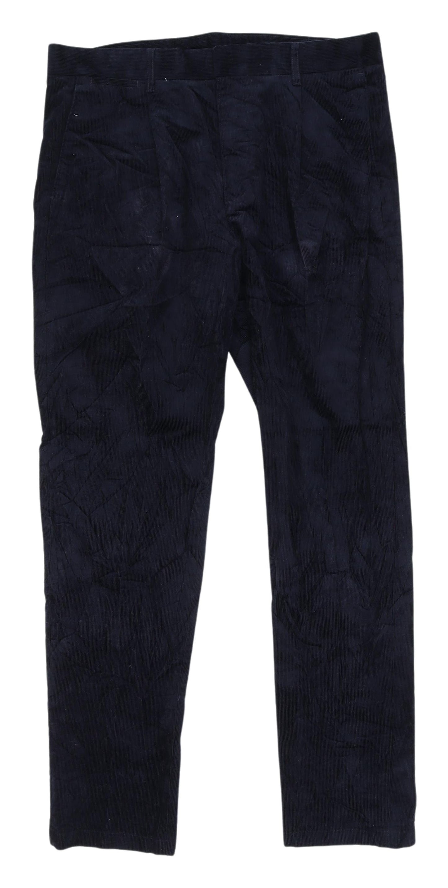 Marks & Spencer Men's Blue Corduroy Trousers, Size 34