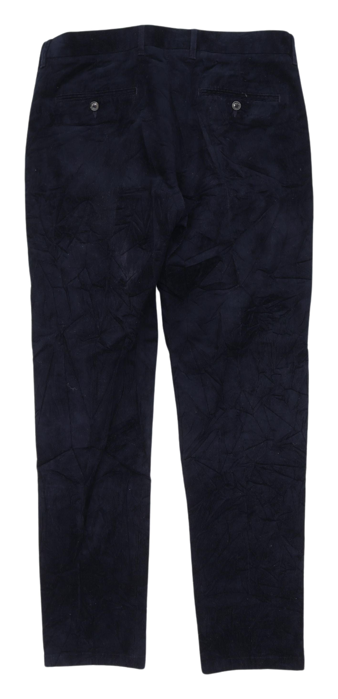 Marks & Spencer Men's Blue Corduroy Trousers, Size 34