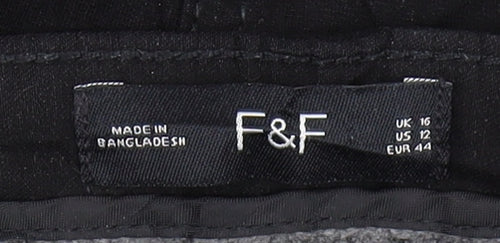 F&F Women's Black Straight Jeans UK 16