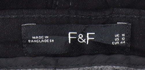 F&F Women's Black Straight Jeans UK 16