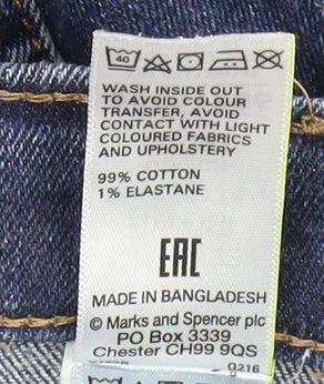 Marks & Spencer Blue Skinny Jeans, Women’s UK 12, Slim Fit