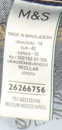 Marks and Spencer Womens Blue Straight Jeans Size 14
