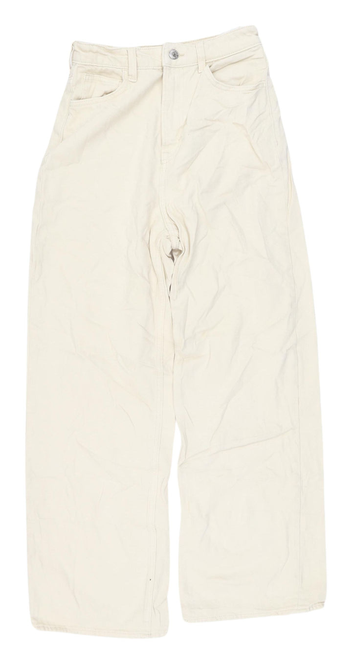 Women's Ivory Wide-Leg Jeans, High-Rise Relaxed Fit