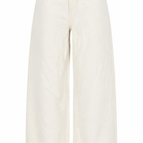 Women's Ivory Wide-Leg Jeans, High-Rise Relaxed Fit
