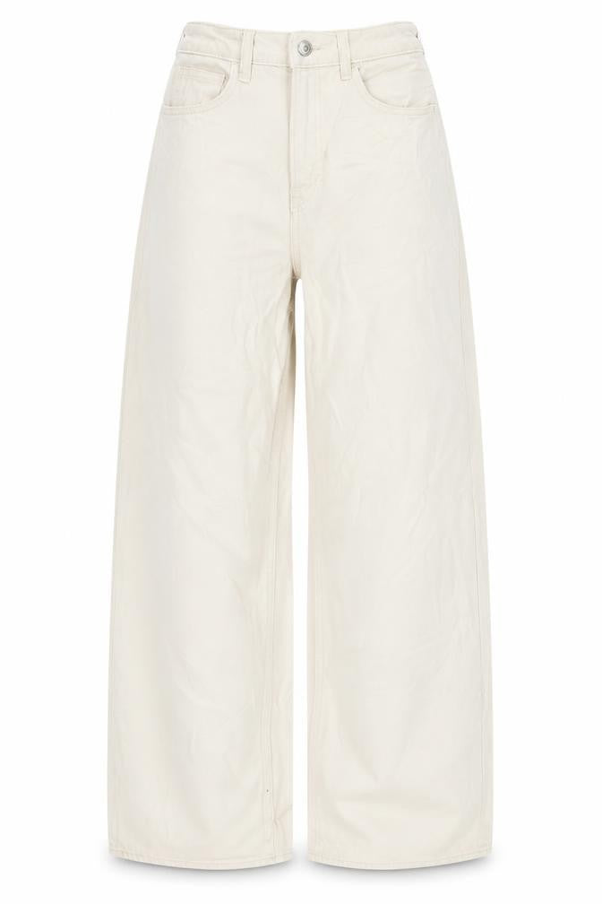 Women's Ivory Wide-Leg Jeans, High-Rise Relaxed Fit
