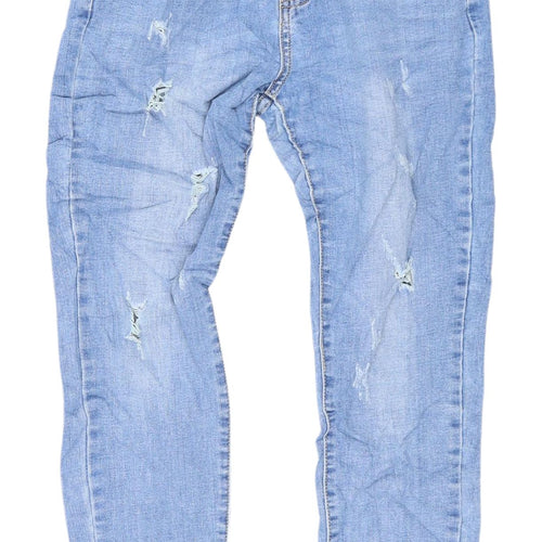 B.S Jeans Women's Blue Slim Fit Distressed Jeans - Size 10