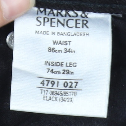 Marks and Spencer Men's Black Straight Jeans