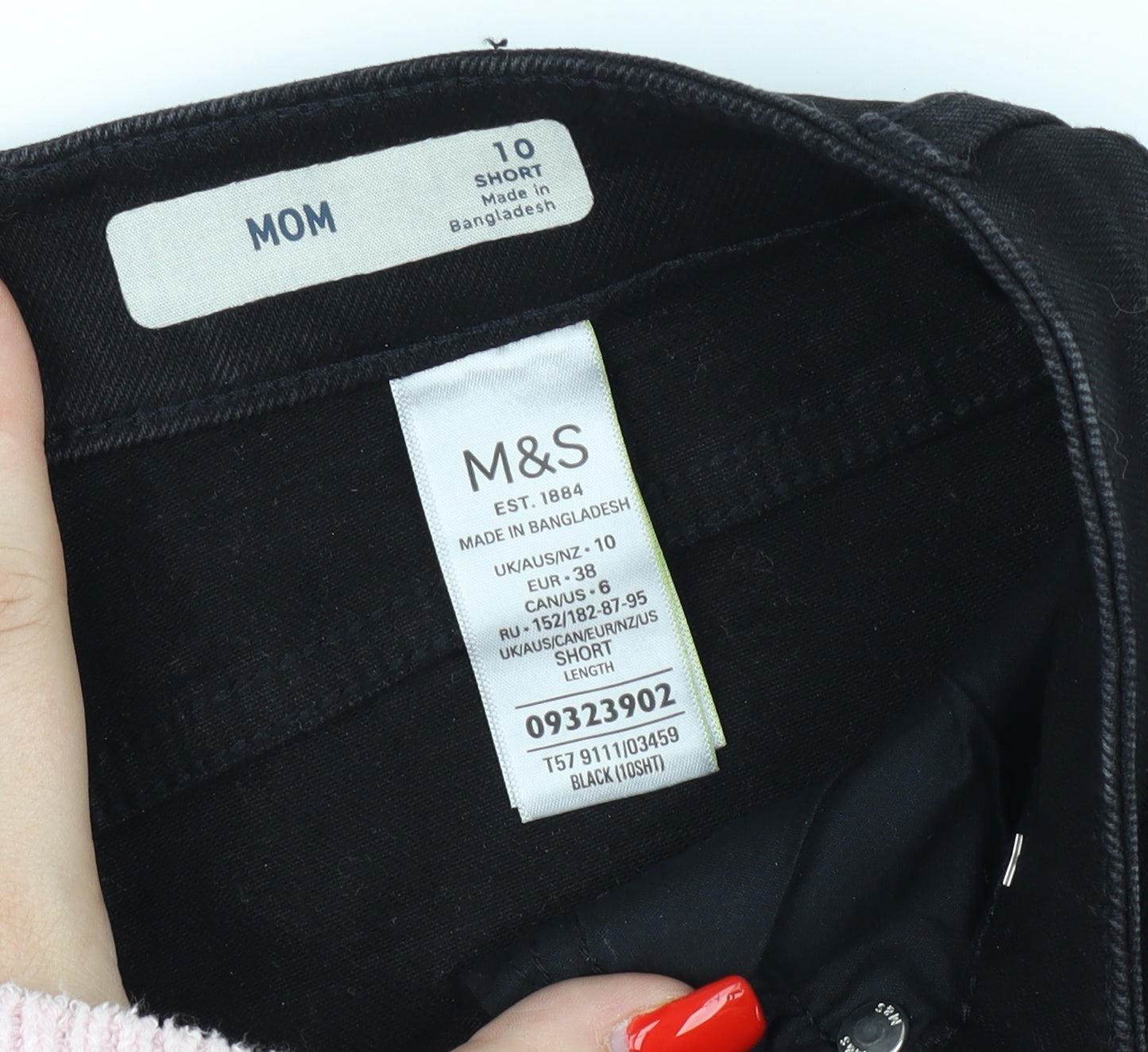 Marks and Spencer Black Mom Jeans - Size 10