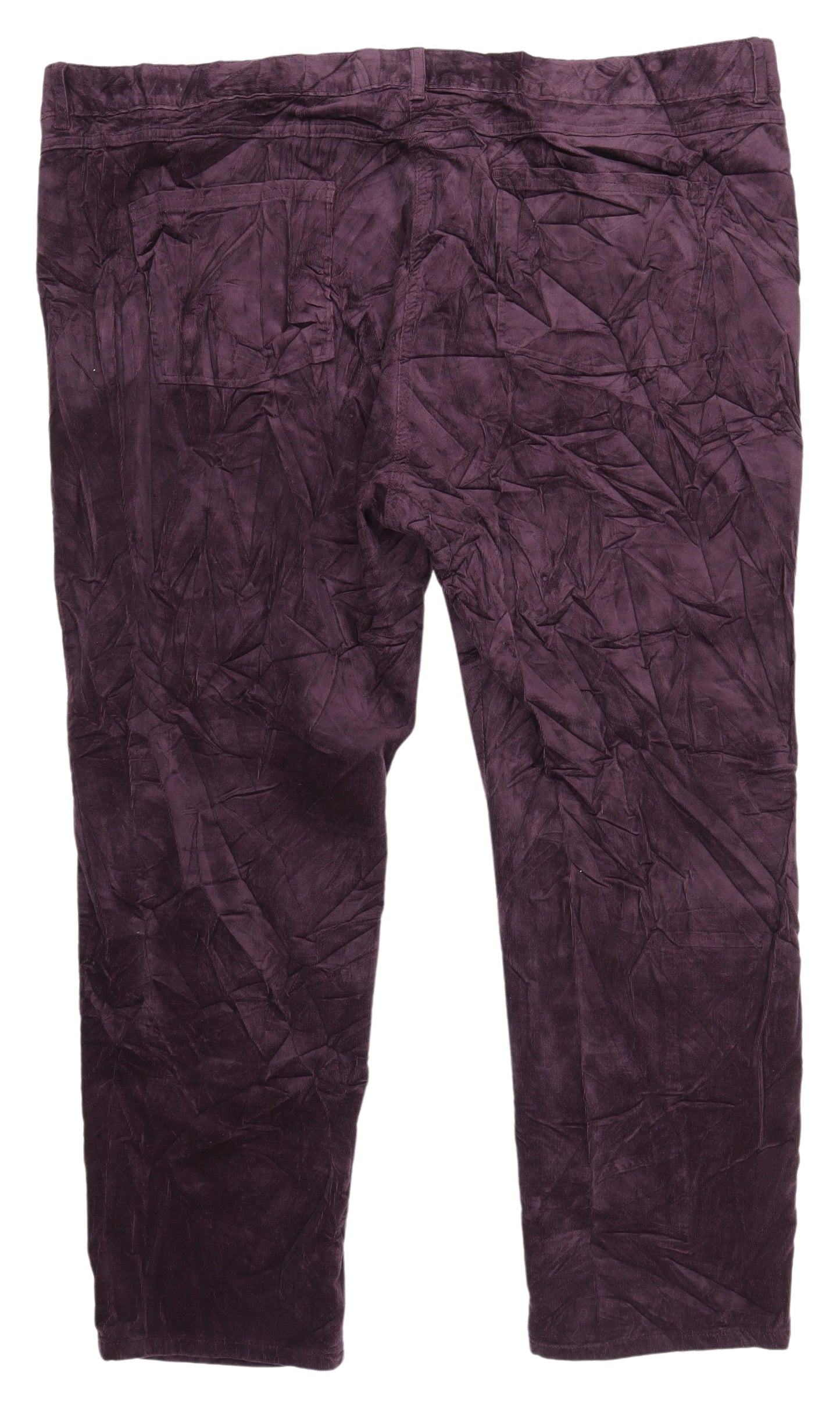Marks and Spencer Women's Purple Cotton Straight Trousers