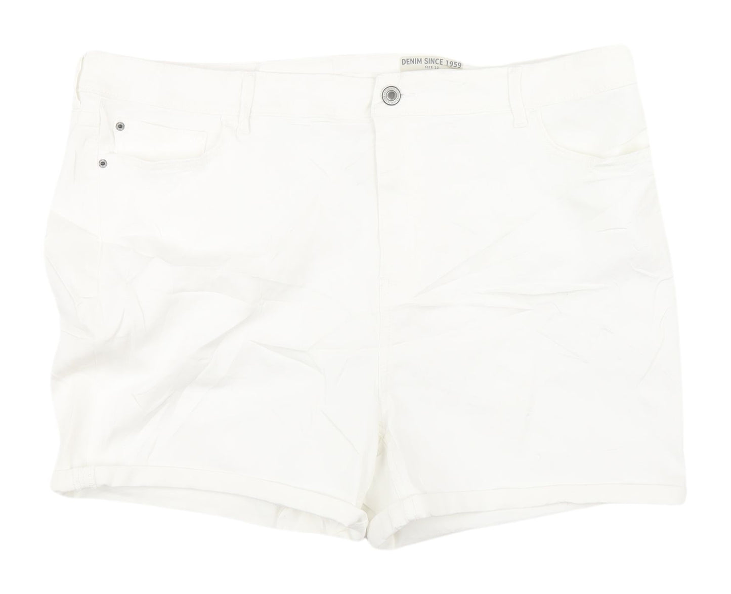 Marks & Spencer White Womens Plus Size Casual Shorts Size 22