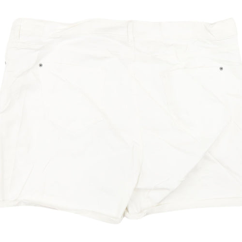 Marks & Spencer White Womens Plus Size Casual Shorts Size 22