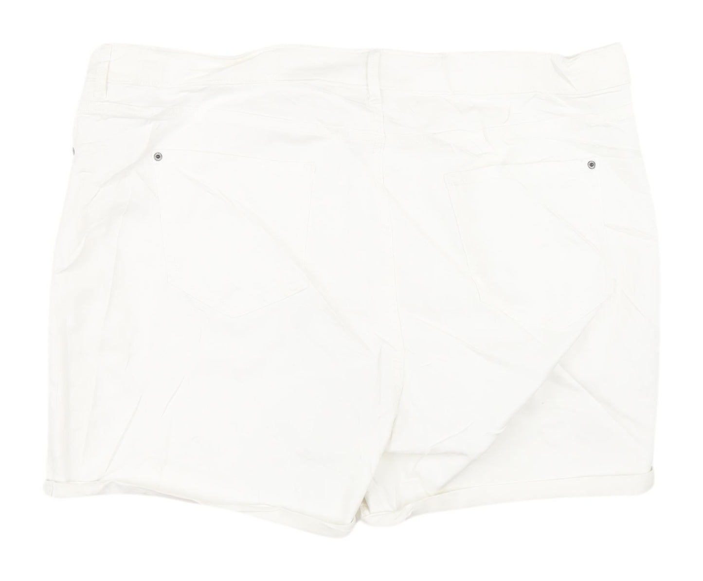Marks & Spencer White Womens Plus Size Casual Shorts Size 22