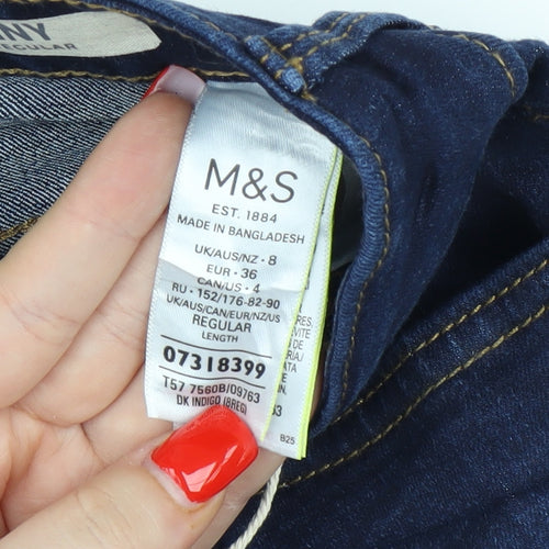 Marks & Spencer Women's Blue Skinny Jeans Size 8