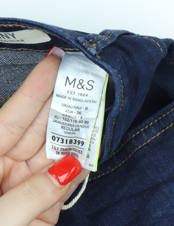 Marks & Spencer Women's Blue Skinny Jeans Size 8