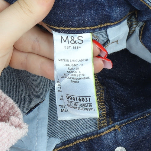 Marks and Spencer Women's Blue Straight Jeans, Size 10