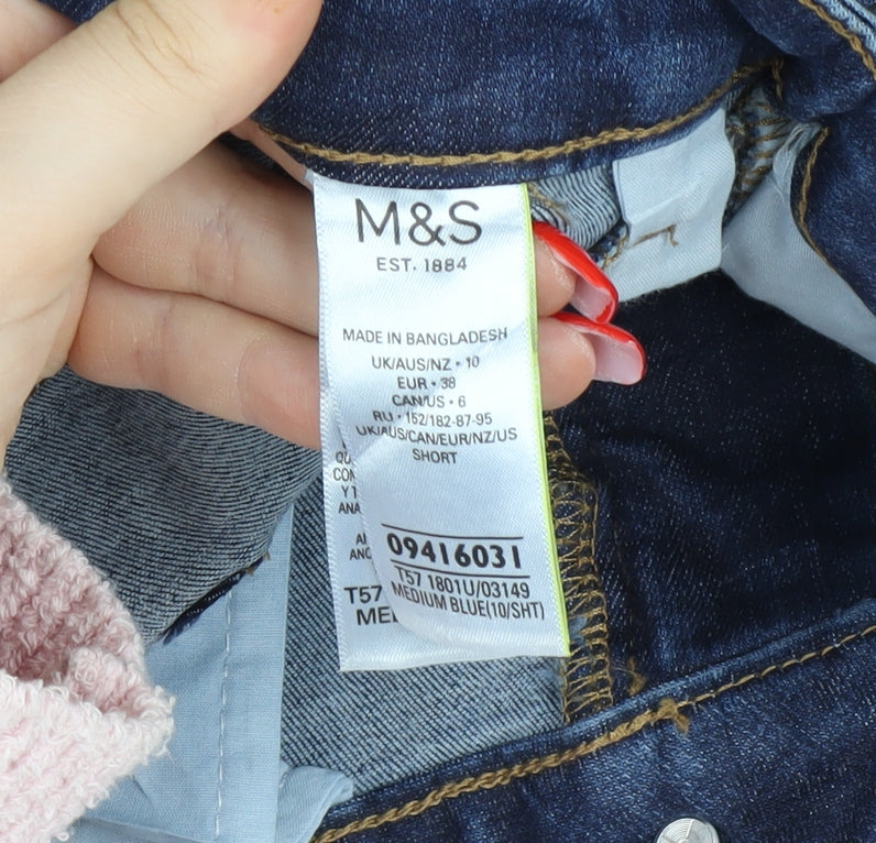 Marks and Spencer Women's Blue Straight Jeans, Size 10