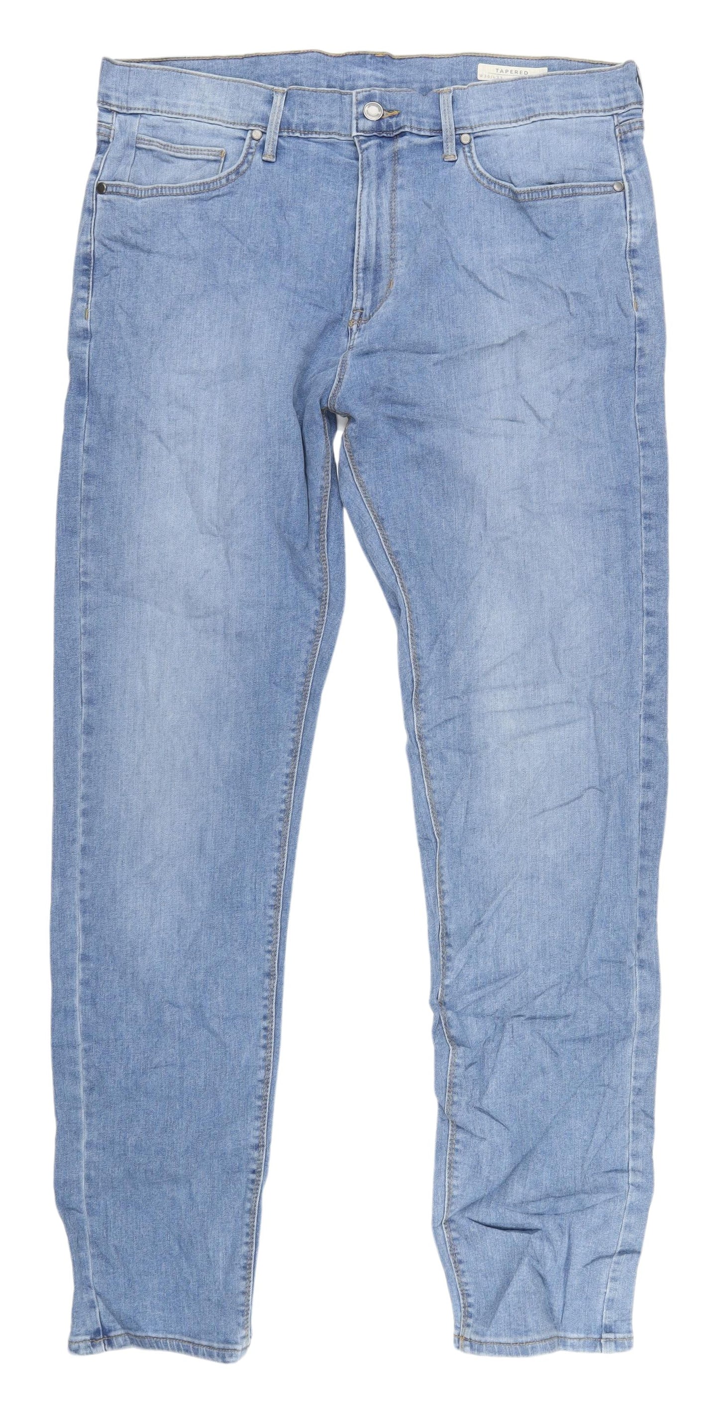 Marks and Spencer Men's Blue Tapered Denim Jeans, Size 36