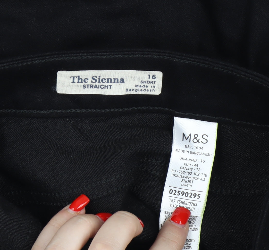 Marks and Spencer Black Straight Jeans Women UK 16