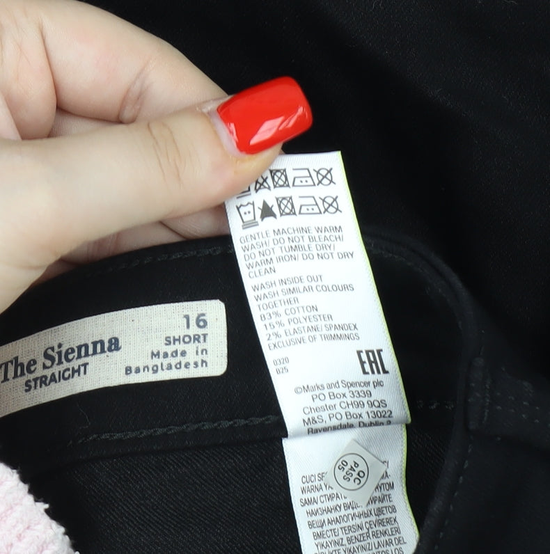 Marks and Spencer Black Straight Jeans Women UK 16