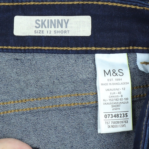 Marks and Spencer Women's Blue Skinny Jeans Size 12