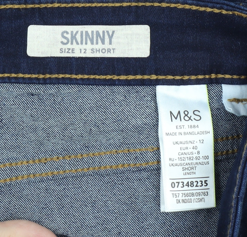 Marks and Spencer Women's Blue Skinny Jeans Size 12