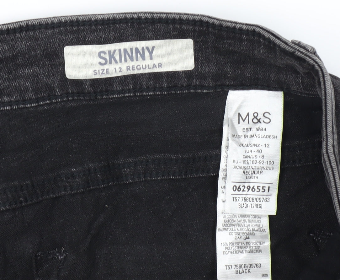 Marks and Spencer Women's Black Skinny Jeans Size 12