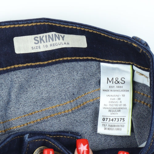 Marks and Spencer Women's Blue Skinny Jeans Size 10