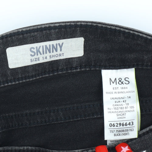 Marks and Spencer Women's Black Skinny Jeans, Size 14