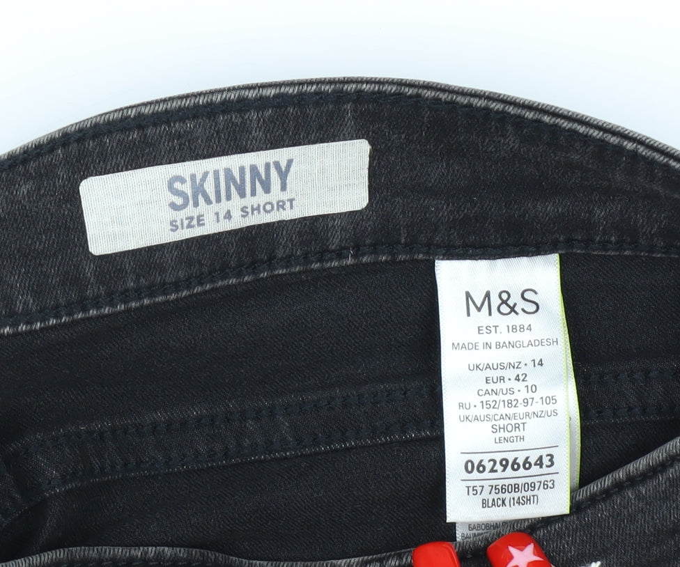 Marks and Spencer Women's Black Skinny Jeans, Size 14