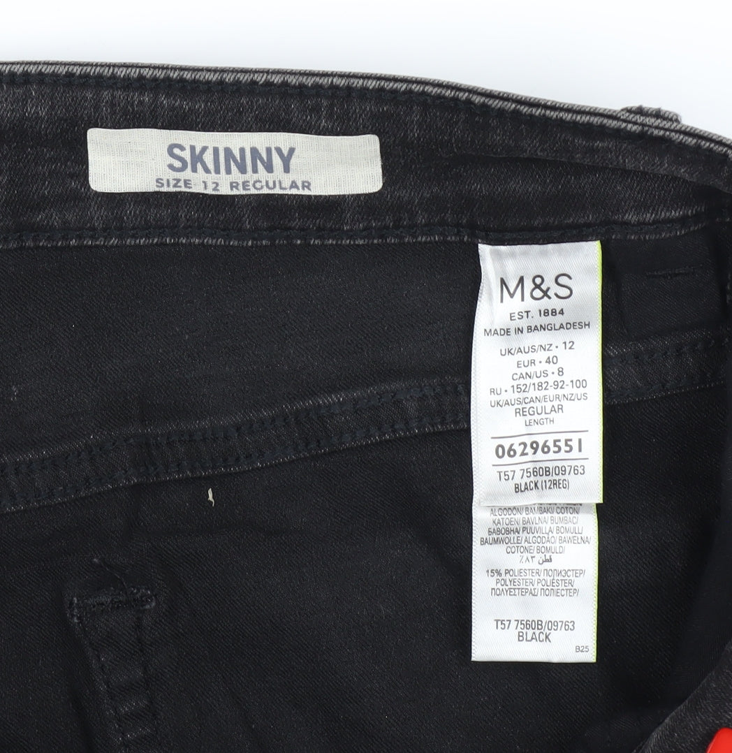 Marks and Spencer Women's Black Skinny Jeans Size 12