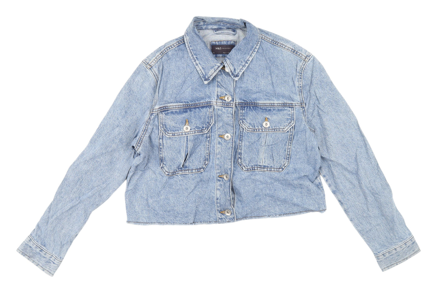 Marks and Spencer Women's Denim Jacket Size 14 Blue