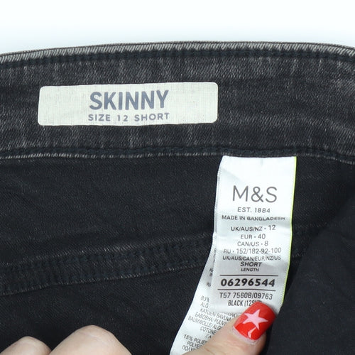 Marks and Spencer Women's Skinny Black Petite Jeans Size 12