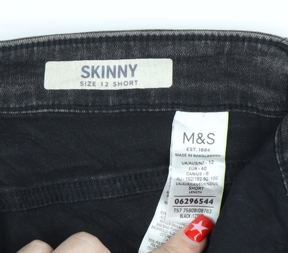 Marks and Spencer Women's Skinny Black Petite Jeans Size 12