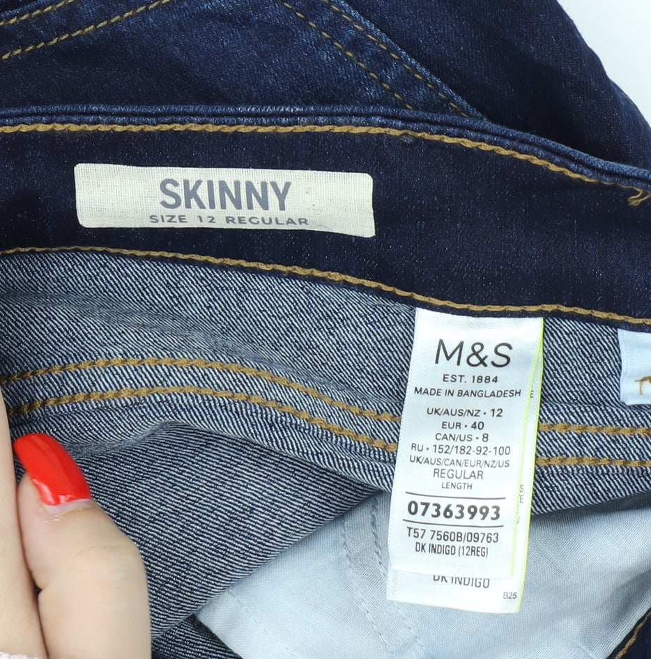 Marks and Spencer Women Blue Skinny Jeans Size 12