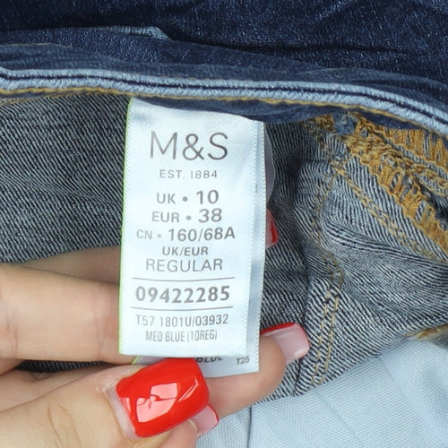 Marks and Spencer Women's Blue Straight Jeans, Size 10