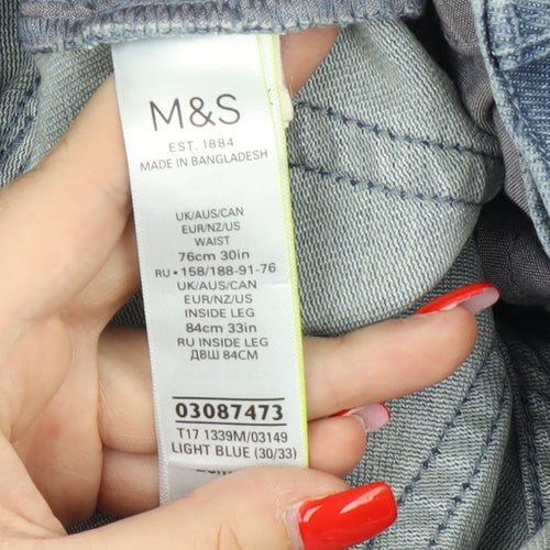 Marks and Spencer Men's Slim Fit Light Blue Jeans, Size 30