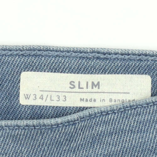 Marks and Spencer Men's Slim Fit Blue Jeans L