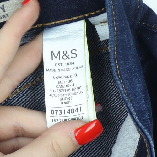 Marks & Spencer Women's Blue Skinny Jeans - Size 8
