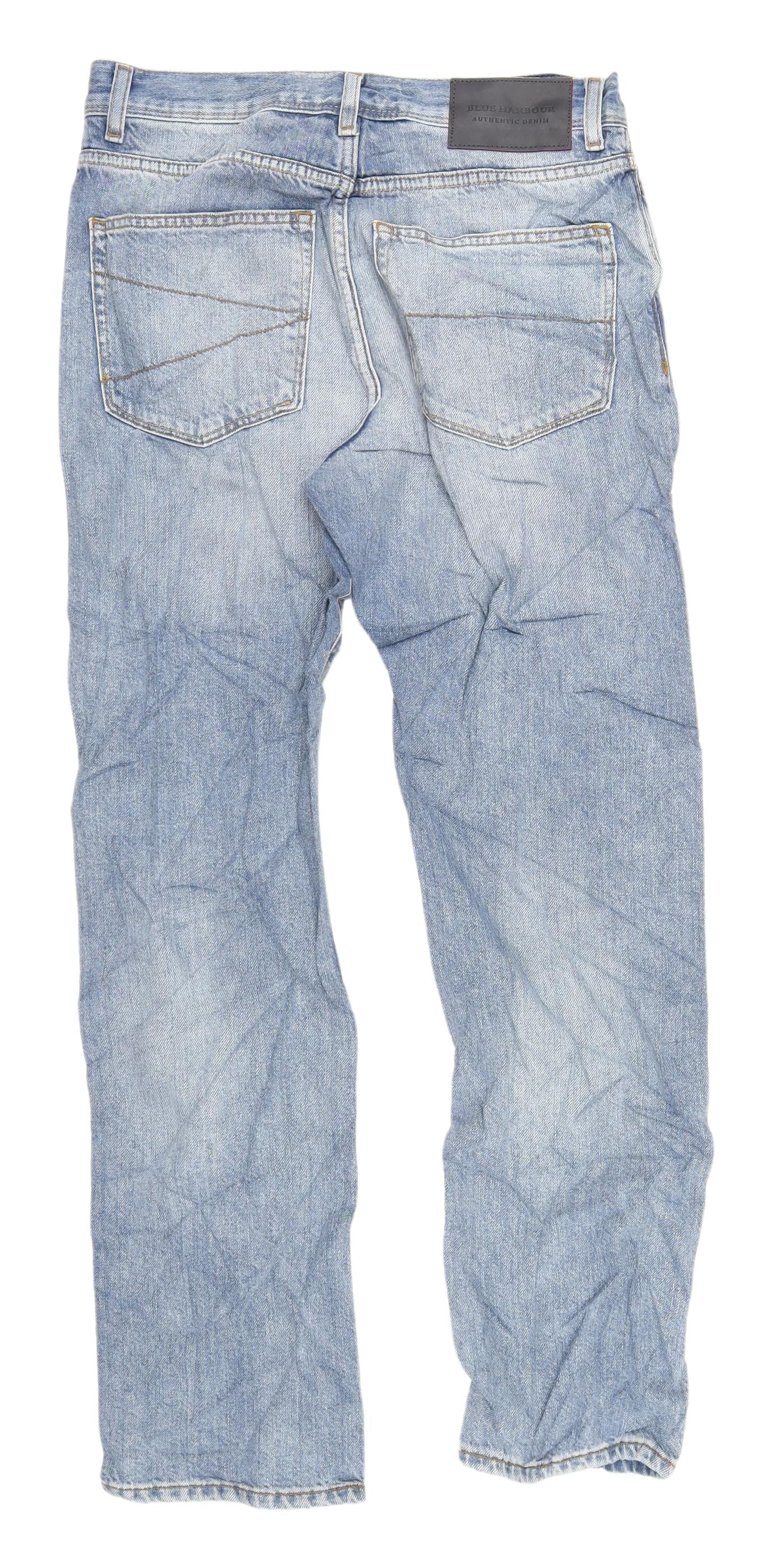 Marks and Spencer Men's Blue Straight Jeans 30W 31L