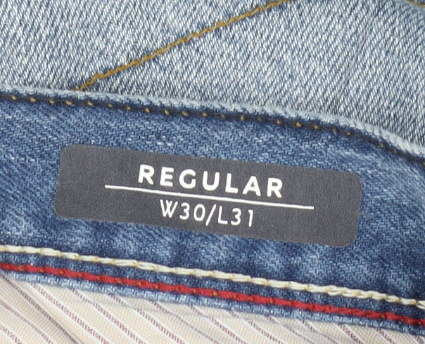 Marks and Spencer Men's Blue Straight Jeans 30W 31L