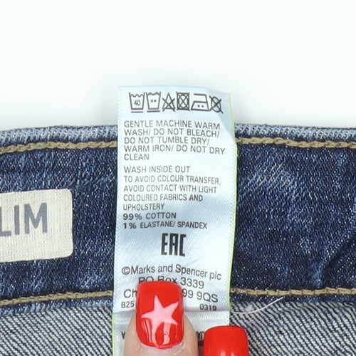 Marks and Spencer Blue Relaxed Straight Jeans, Size 32