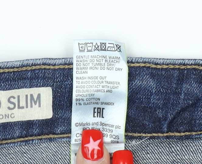Marks and Spencer Blue Relaxed Straight Jeans, Size 32