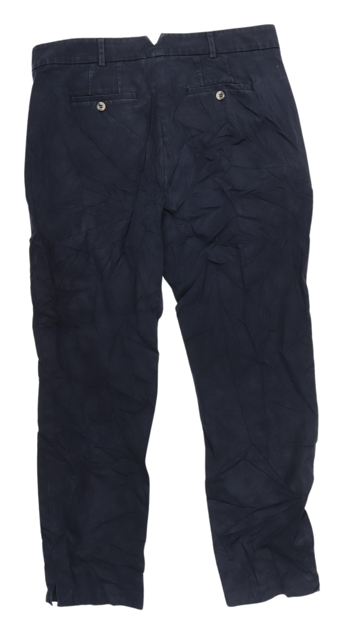 Marks and Spencer Navy Blue Women's Straight Trousers Size 16